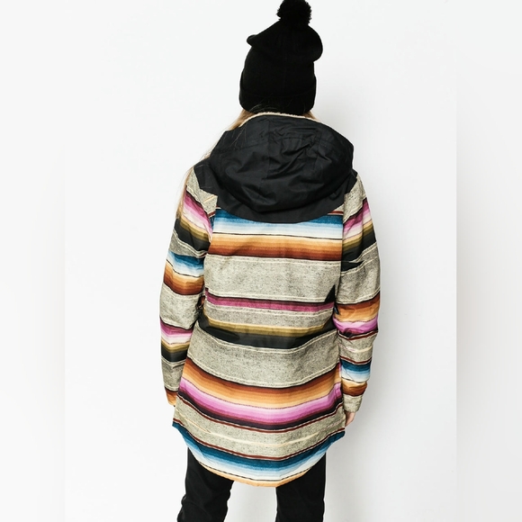 Burton Prowess Snowboard Ski Jacket Coat Baja Mija Stripe Black NWOT Large L - Picture 2 of 14
